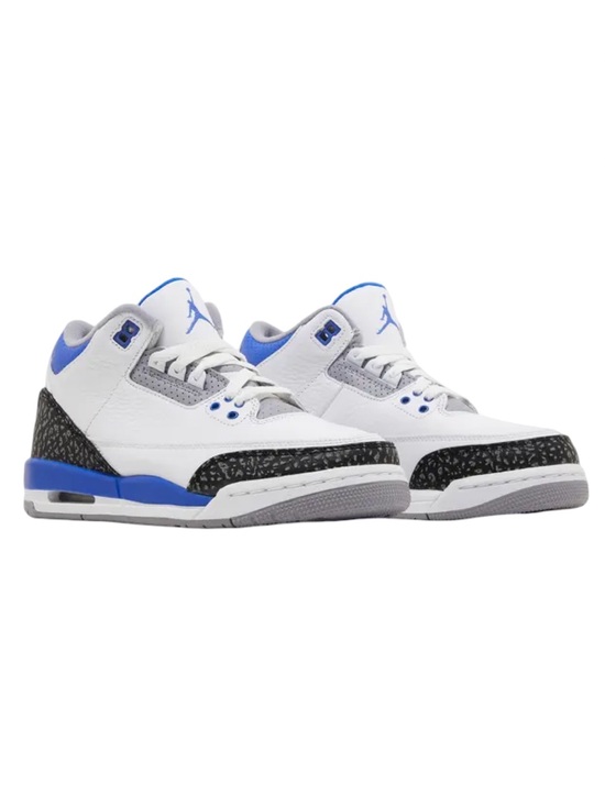 Jordan Other - Nike Air Jordan 3 Retro Racer Blue White Blue Elephant Print Sneakers Men’s 8.5